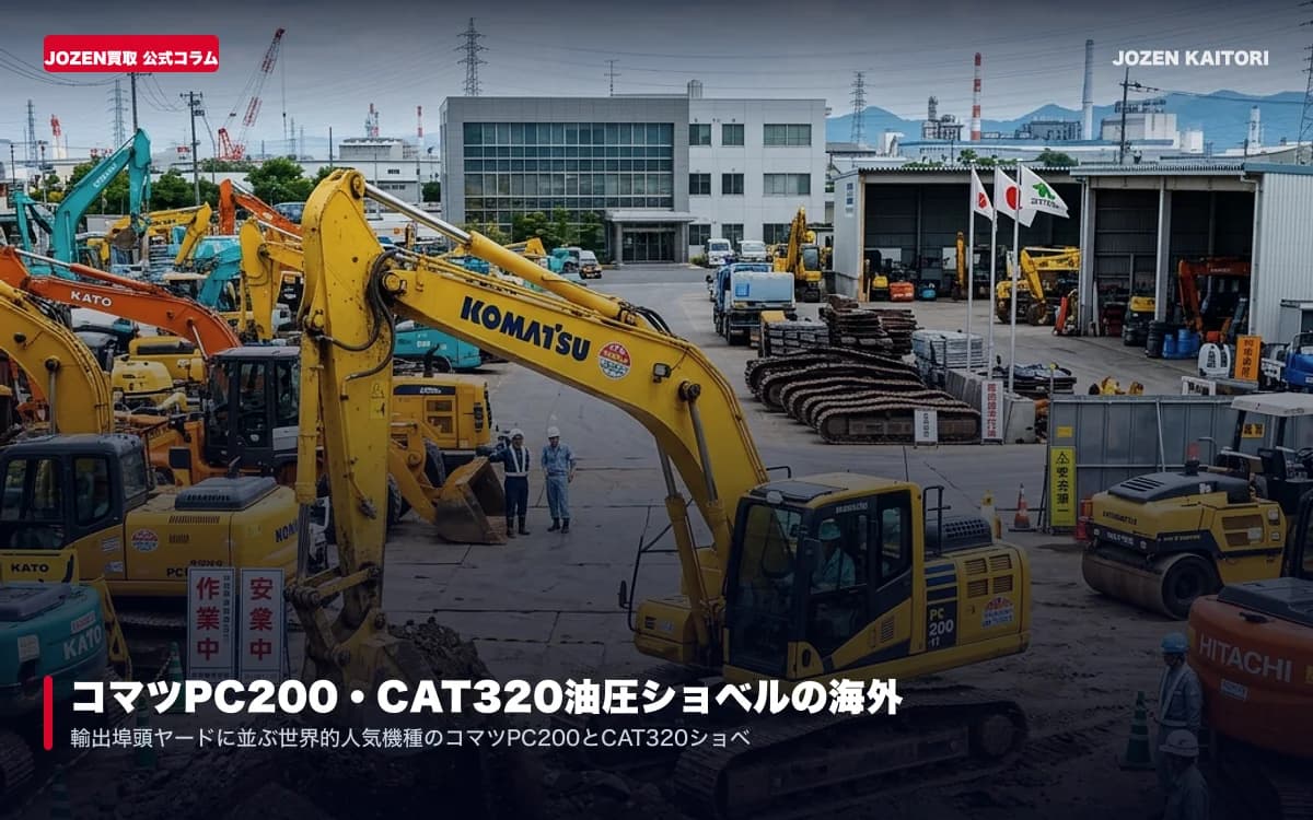 コマツPC200・CAT320油圧ショベルの海外買取相場｜アワーメーター1万時間超えでも高値がつく理由