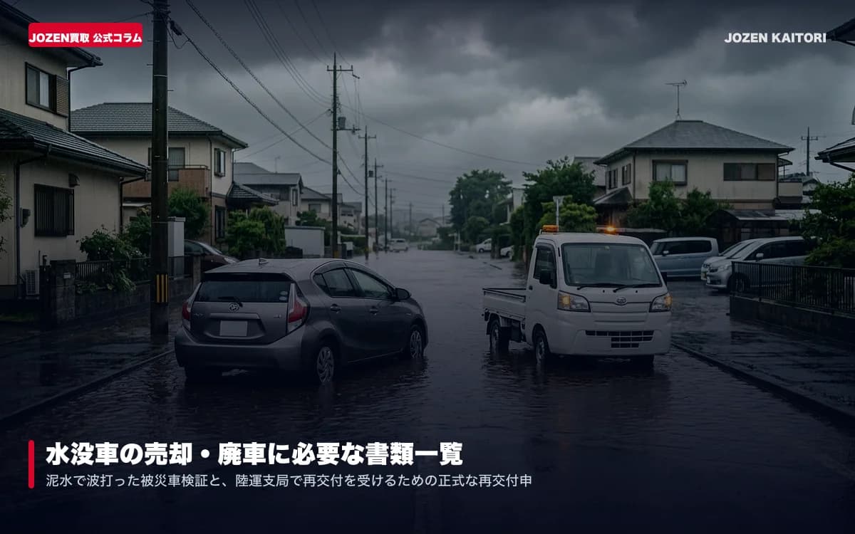 水没車の売却・廃車に必要な書類一覧｜車検証が冠水・紛失した場合の千葉運輸支局での再交付・手続き代行ガイド