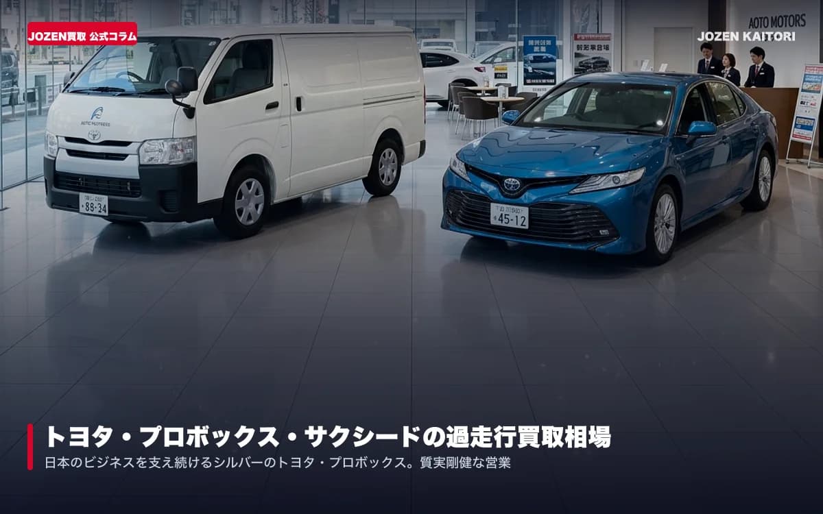 トヨタ・プロボックス・サクシードの過走行買取相場｜営業車20万km超えでも高く売れる理由