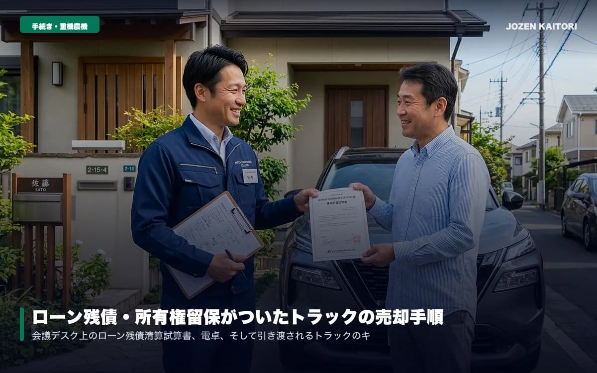 所有権留保トラック（ローン中）を売却する方法｜残債清算の手順 / 査定額から直接相殺・ディーラー所有権解除書類を無料代行するマニュアル