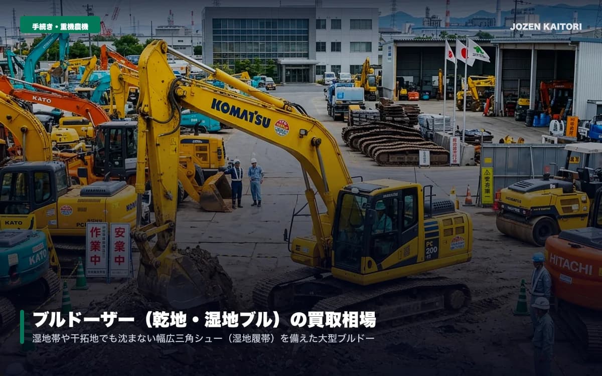 ブルドーザー（乾地・湿地ブル）の買取相場｜コマツ・CAT直輸出 / D20/D31/D65湿地シュー（三角シュー）鉱山・開墾輸出価値を解説