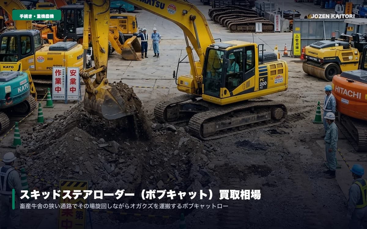 スキッドステアローダー（ボブキャット）買取相場｜畜産・解体酷使機 / ボブキャット・ジョブサンの油圧ポンプ・走行モーター評価の秘訣
