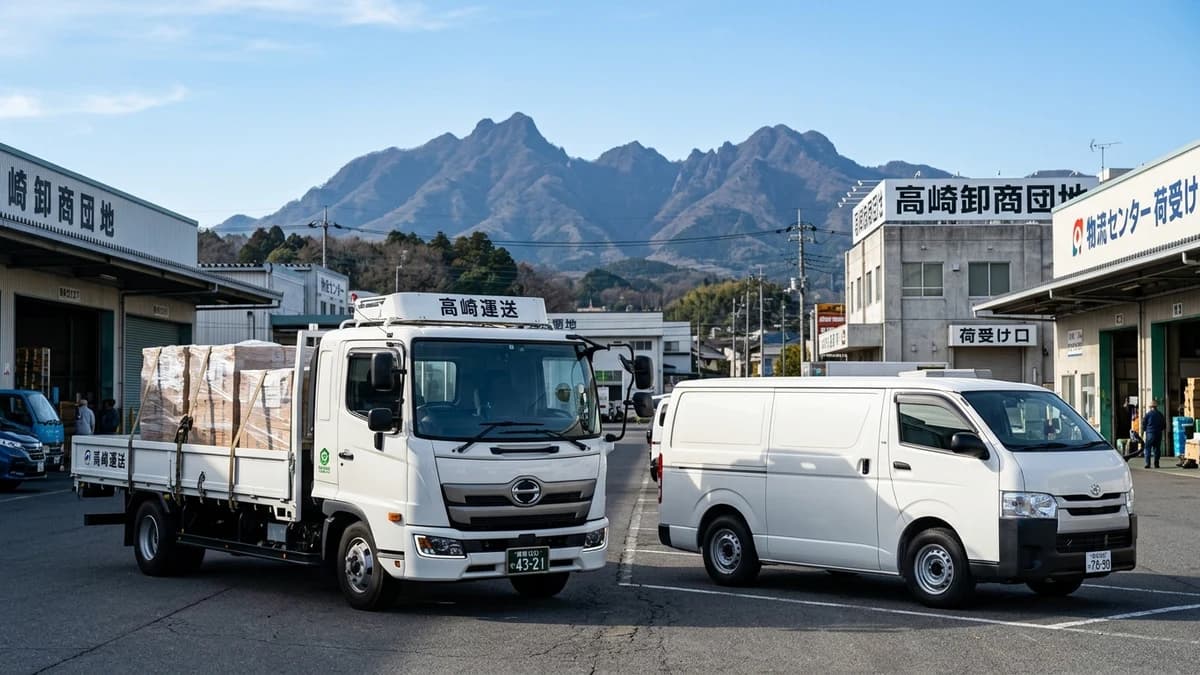 高崎市で営業バン・4tトラックを高価買取！北関東の交通要衝・関越道高崎IC周辺の法人車用一括査定と即日現金化