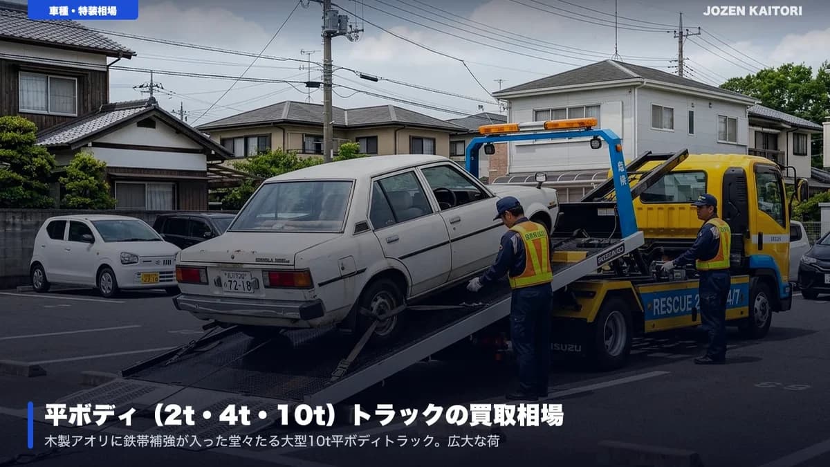 伊勢崎市の平ボディ・アルミバン・営業車買取 / 金属加工団地・流通倉庫の過走行車を輸出ルートで高額現金化