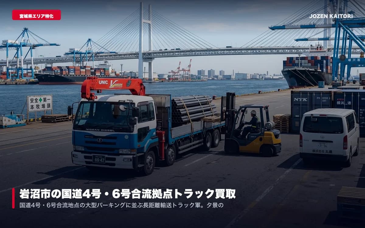 東松島市の土砂ダンプ・セルフローダー買取｜三陸沿岸の重機売却 / 復興土木や沿岸工事で稼働した大型ダンプ・重機運搬車を高額査定