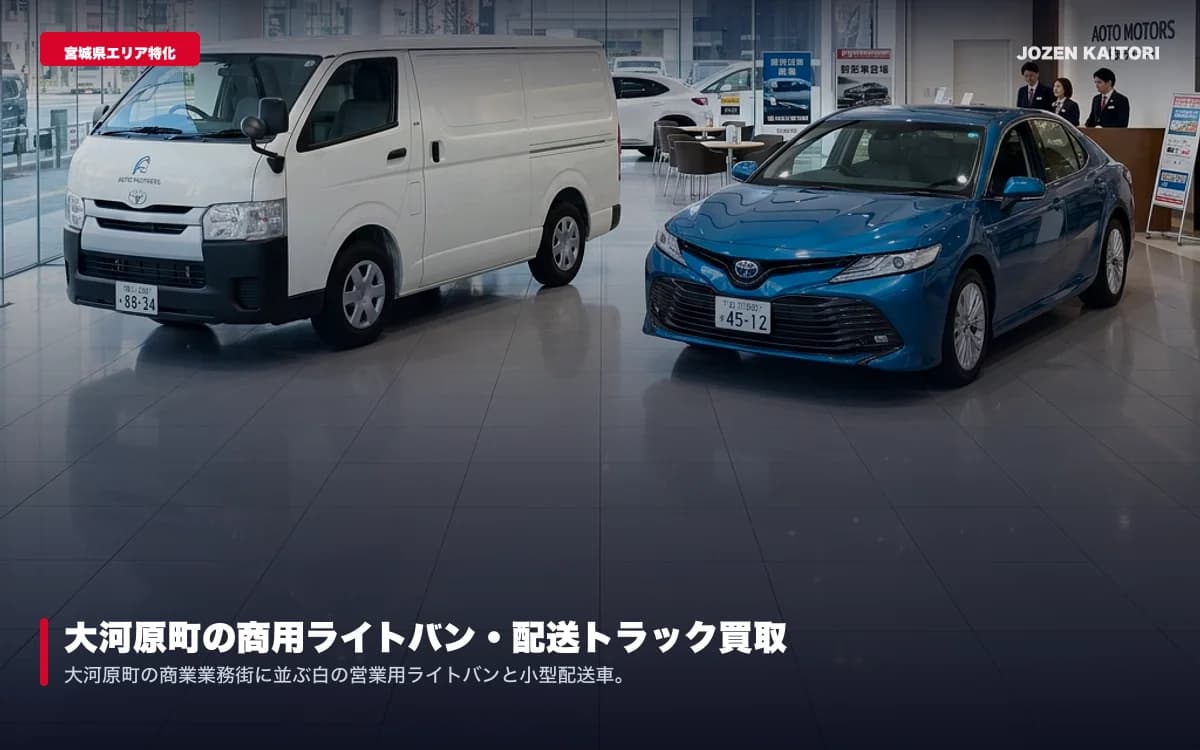 利府町のウイング車・配送バン買取相場｜新幹線基地周辺の売却 / 大型ショッピング・流通団地の配送バン・中型トラックをスピード買取