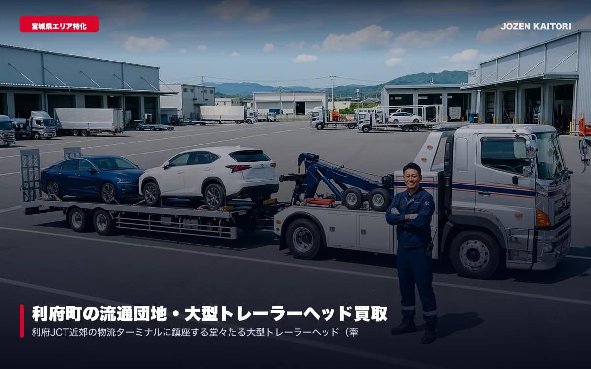 色麻町の木材運搬車・農機具高価買取｜山林作業機と農業ダンプ / 愛宕山山麓の原木グラップル車や農業用ダンプを現地出張で現金化