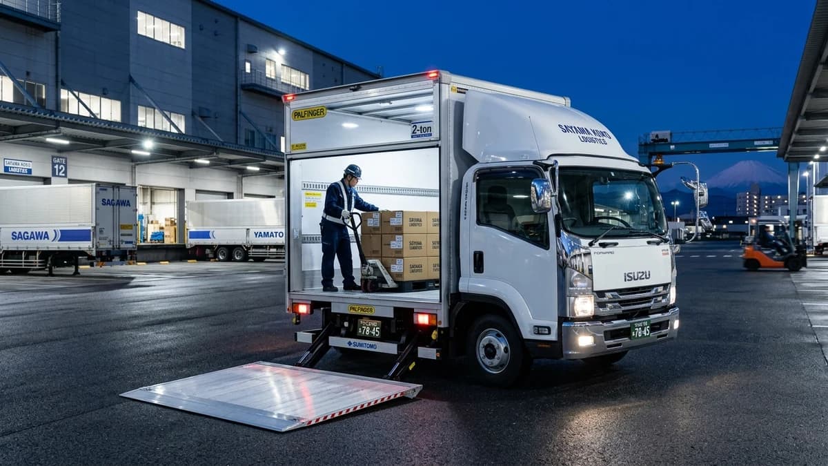 入間市・狭山市のパワーゲート付トラック・アルミバン買取 / 圏央道入間IC周辺の精密機器・航空関連物流の車両査定