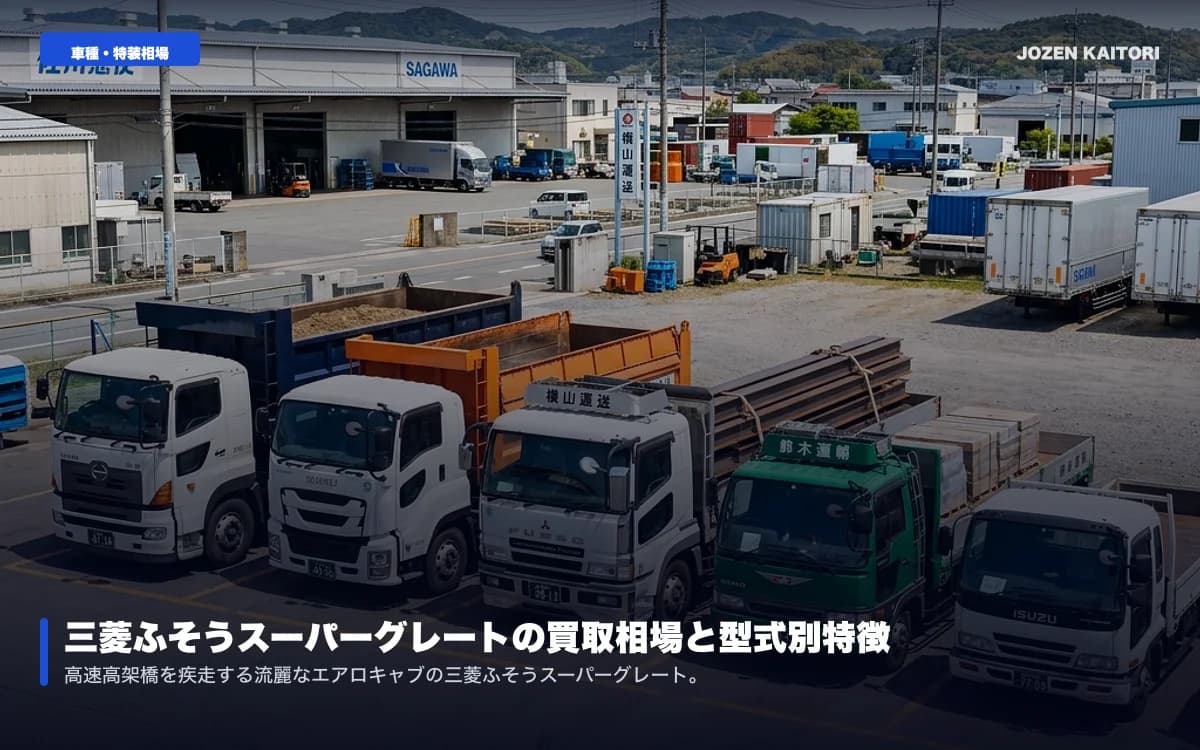 三菱ふそうスーパーグレートの中古買取相場｜V8名機から最新まで / 8M21（V8NA）輸出プレミアと6R10/6R20シフトパイロット評価の真実